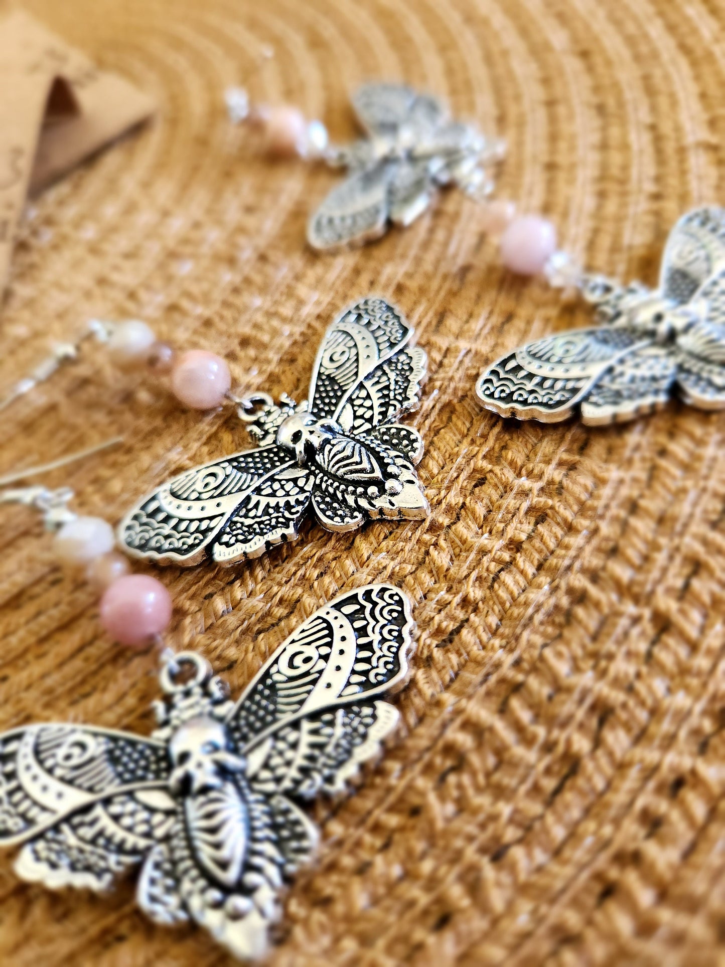 Dangle Earring Set - Hawk Moth & Precious Stone