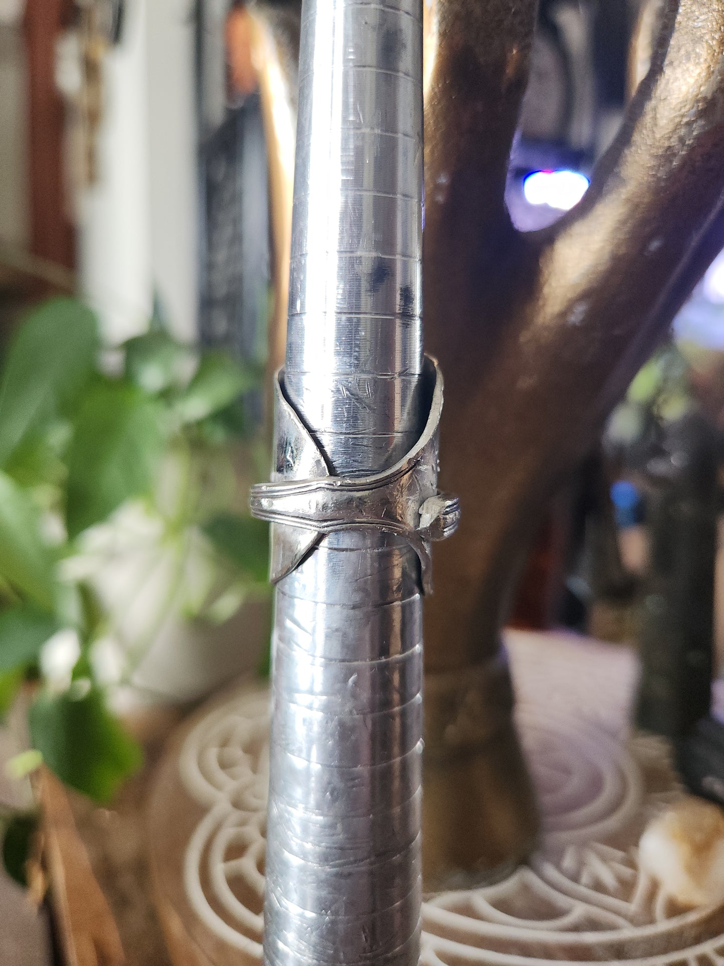 Silver Plated Spoon Ring Shield• Upcycled Spoon Ring • Vintage Silver Spoon Ring •Unisex Gifts • size 7
