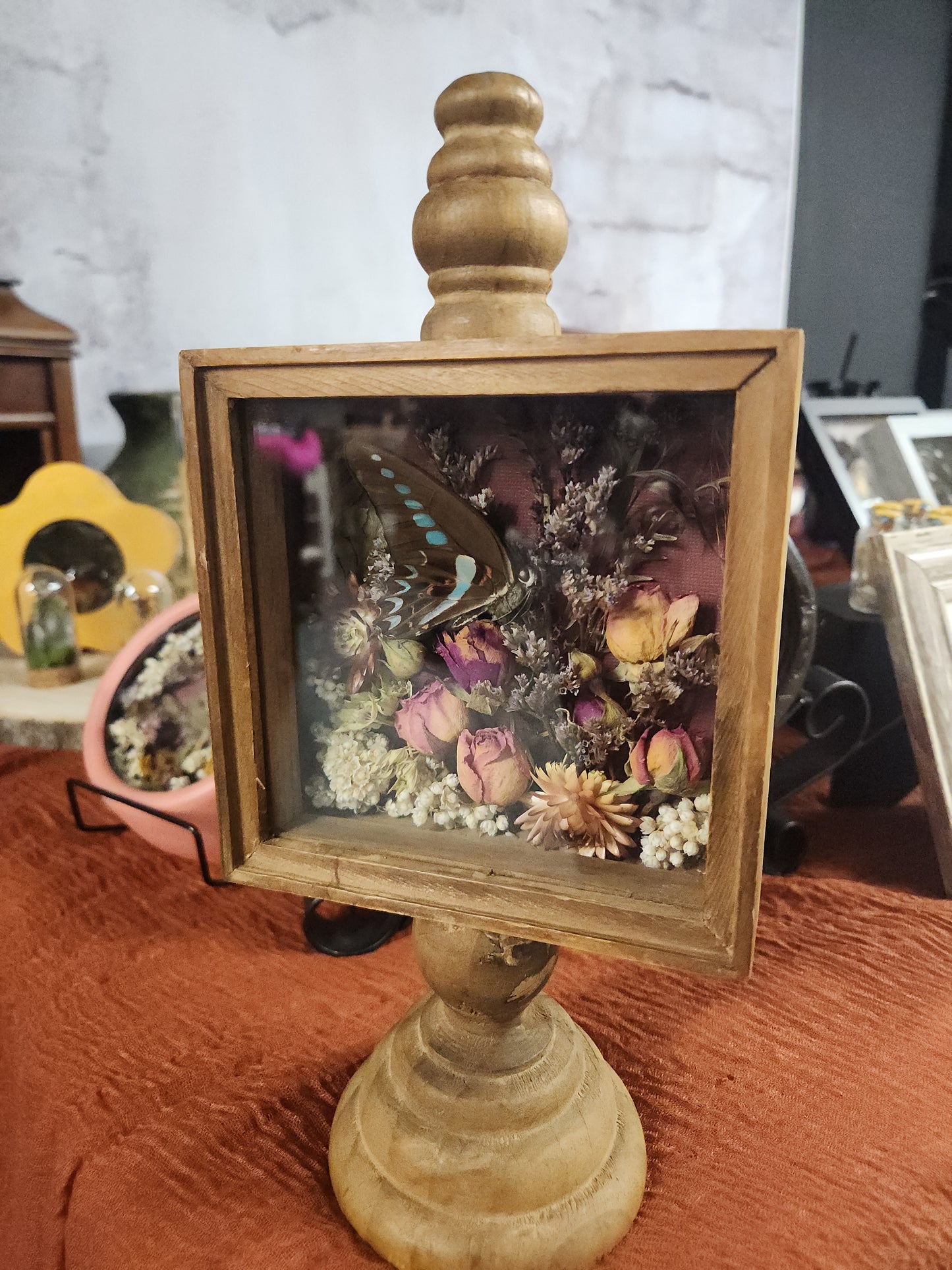 Dried Floral Shadow Box • Upcycled Vintage Clock • Handmade Botanical Wall Art • Rustic Home Decor • Gift for any occasion
