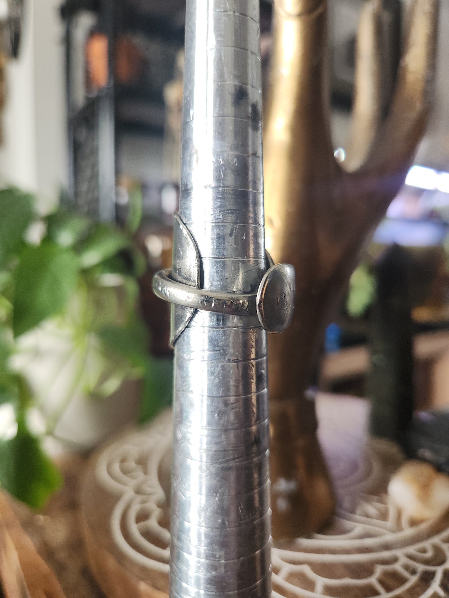 Silver Plated Spoon Ring Shield• Upcycled Spoon Ring • Vintage Silver Spoon Ring •Unisex Gifts • size 8