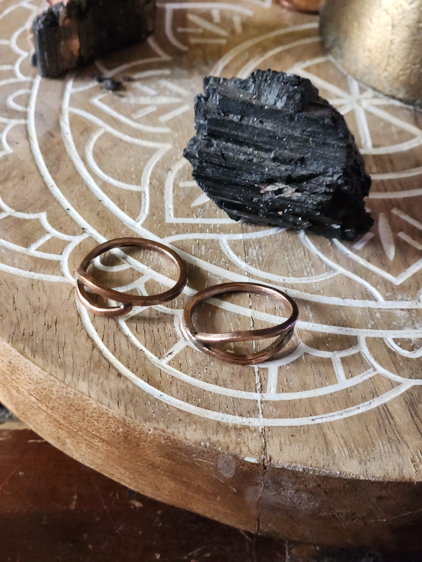 Copper eye silhouette stacker rings & toe rings