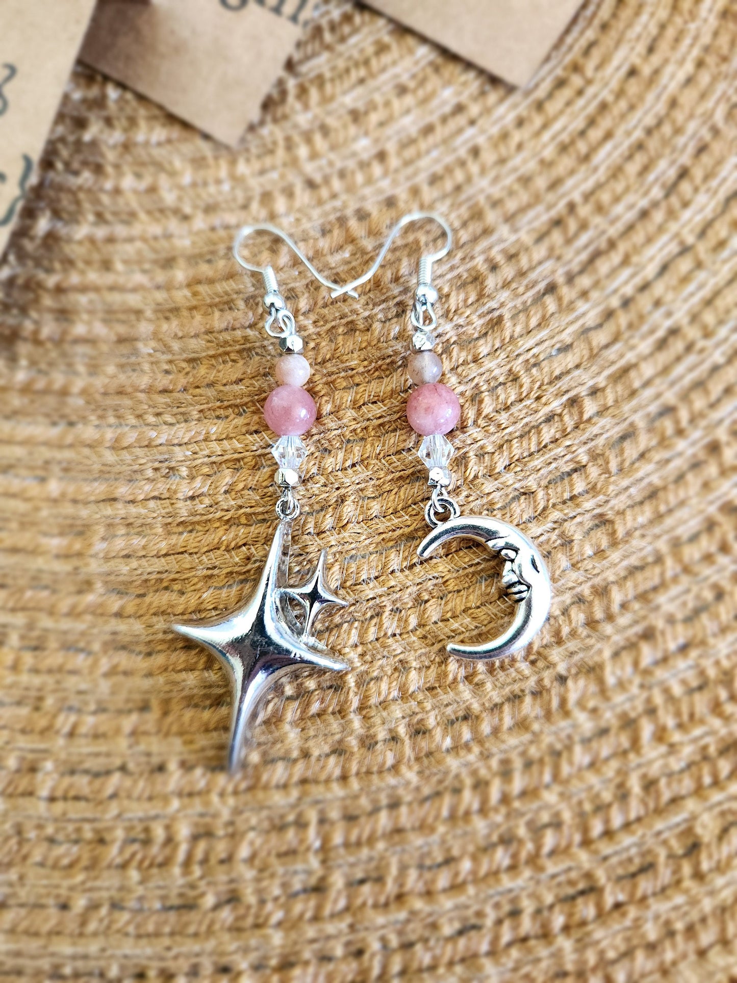 Dangle Earring Set - Star & Moon Silver