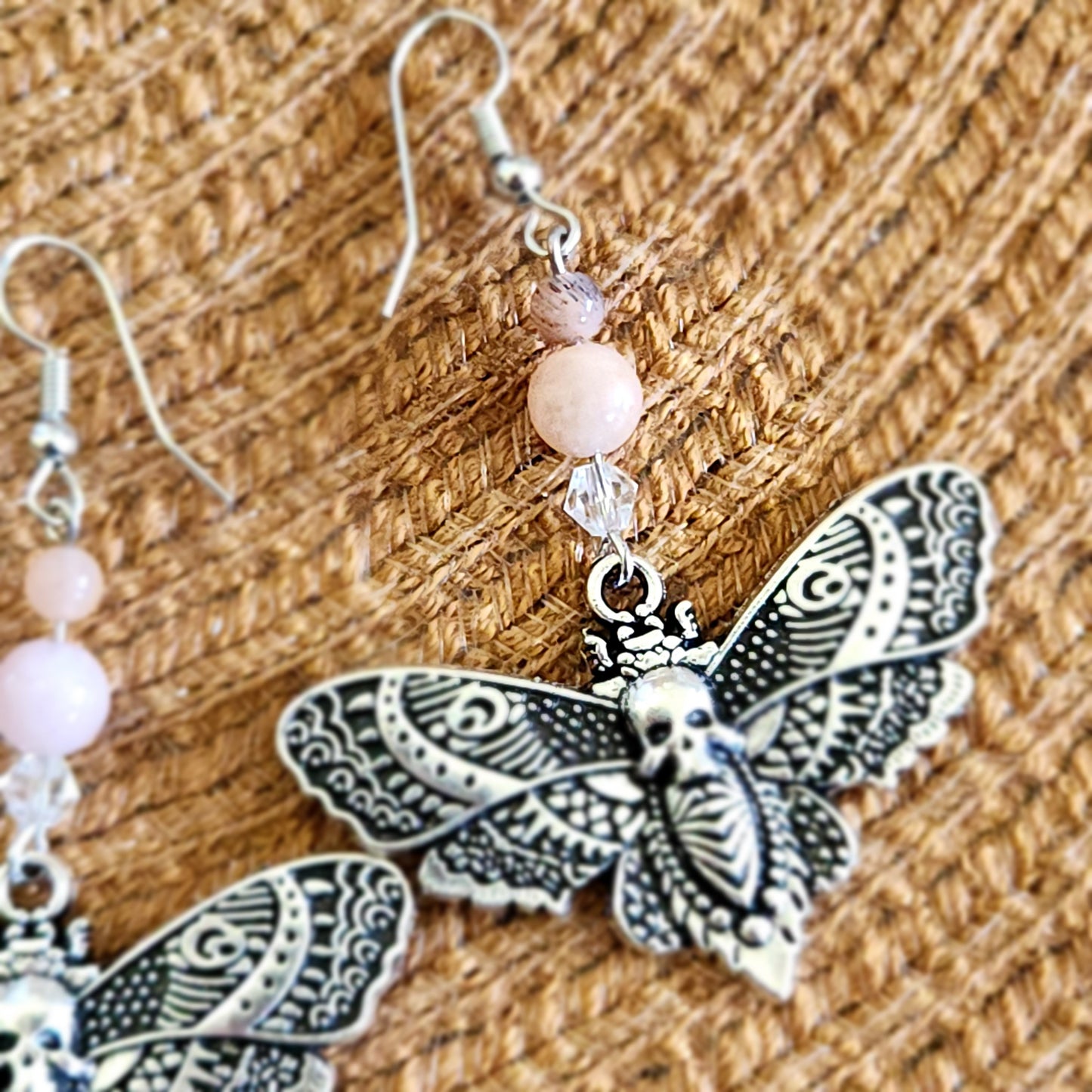 Dangle Earring Set - Hawk Moth & Precious Stone
