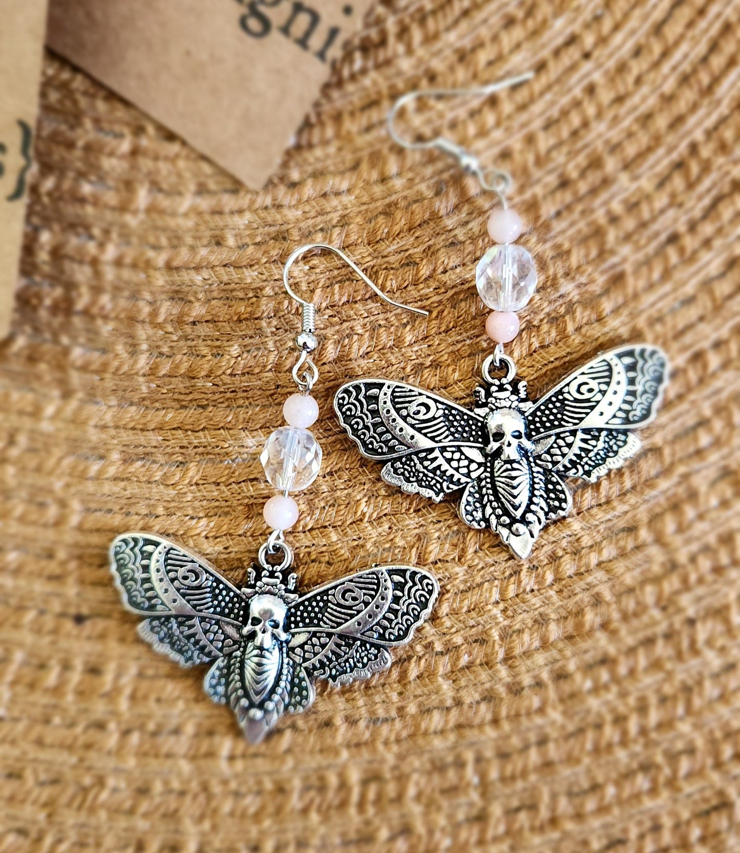 Dangle Earring Set - Hawk Moth & Precious Stone