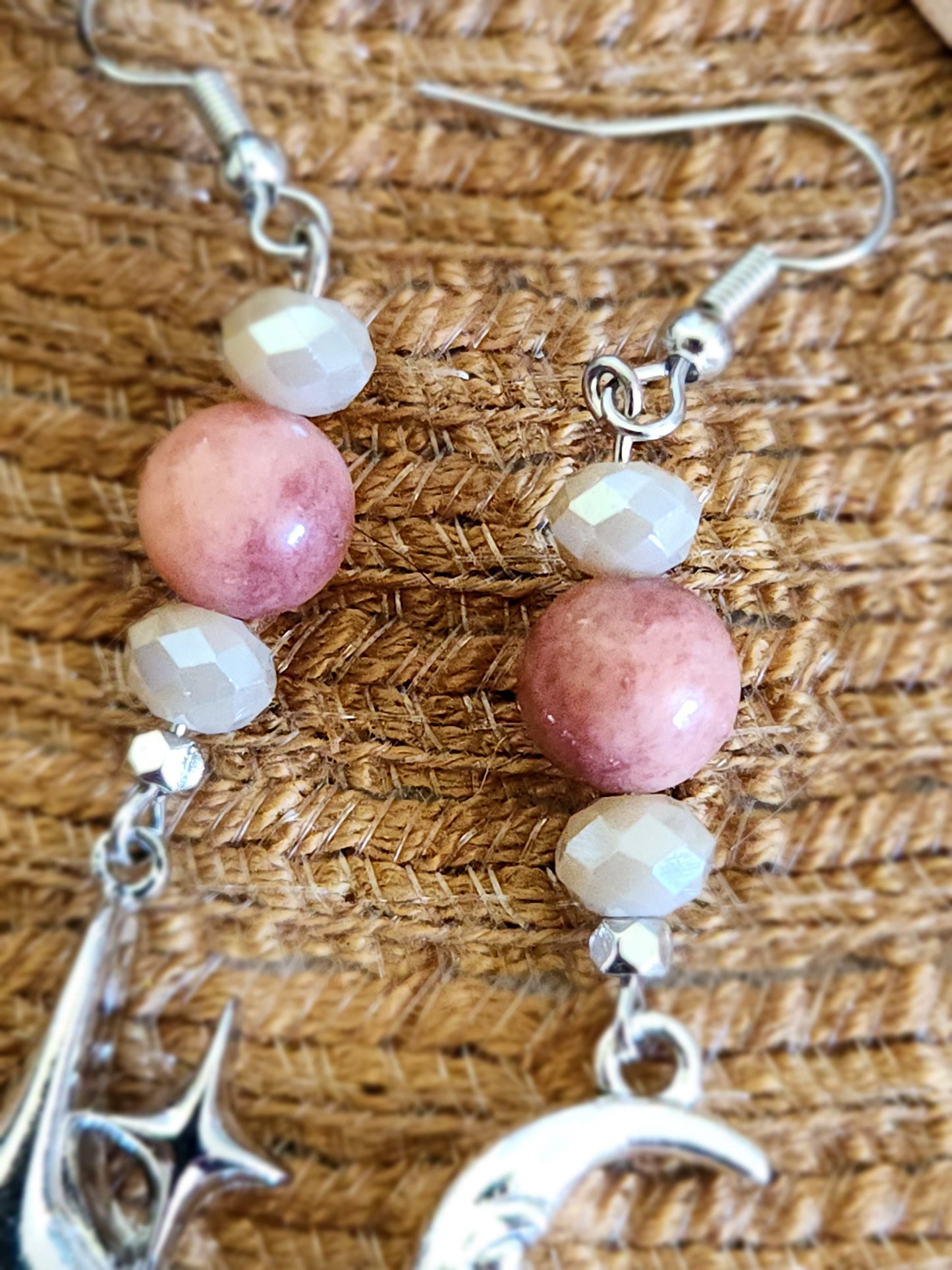 Dangle Earring Set - Star & Moon Silver