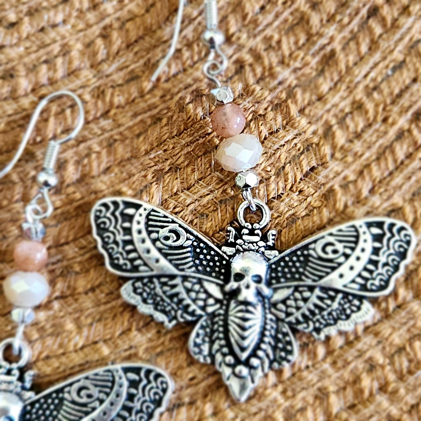 Dangle Earring Set - Hawk Moth & Precious Stone
