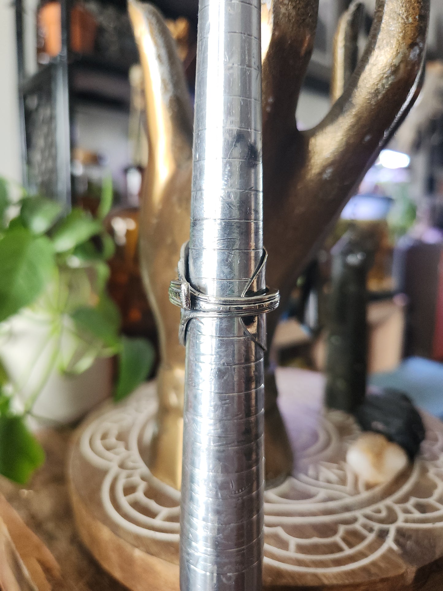 Silver Plated Spoon Ring Shield• Upcycled Spoon Ring • Vintage Silver Spoon Ring •Unisex Gifts • size 8