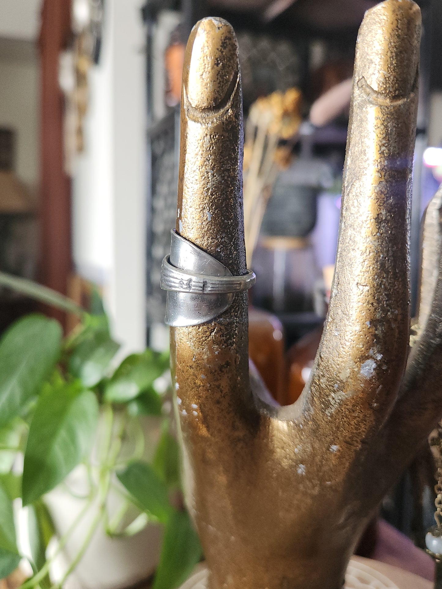 Silver Plated Thumb Shield • Upcycled Spoon Ring • Vintage Silver Spoon Ring •Unisex Gifts • size 7