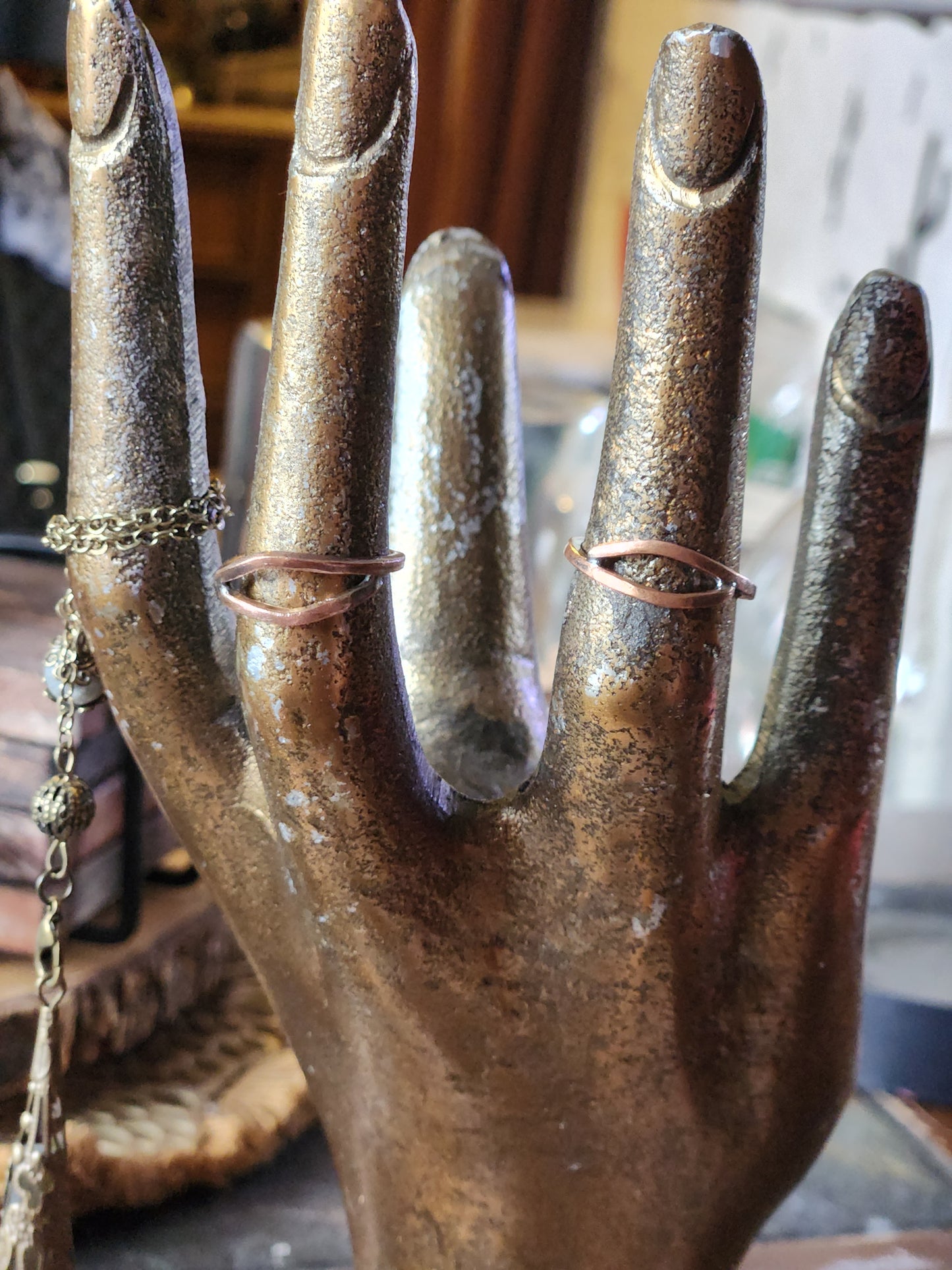 Copper eye silhouette stacker rings & toe rings