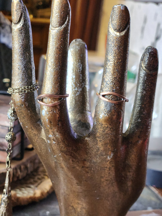 Copper eye silhouette stacker rings & toe rings