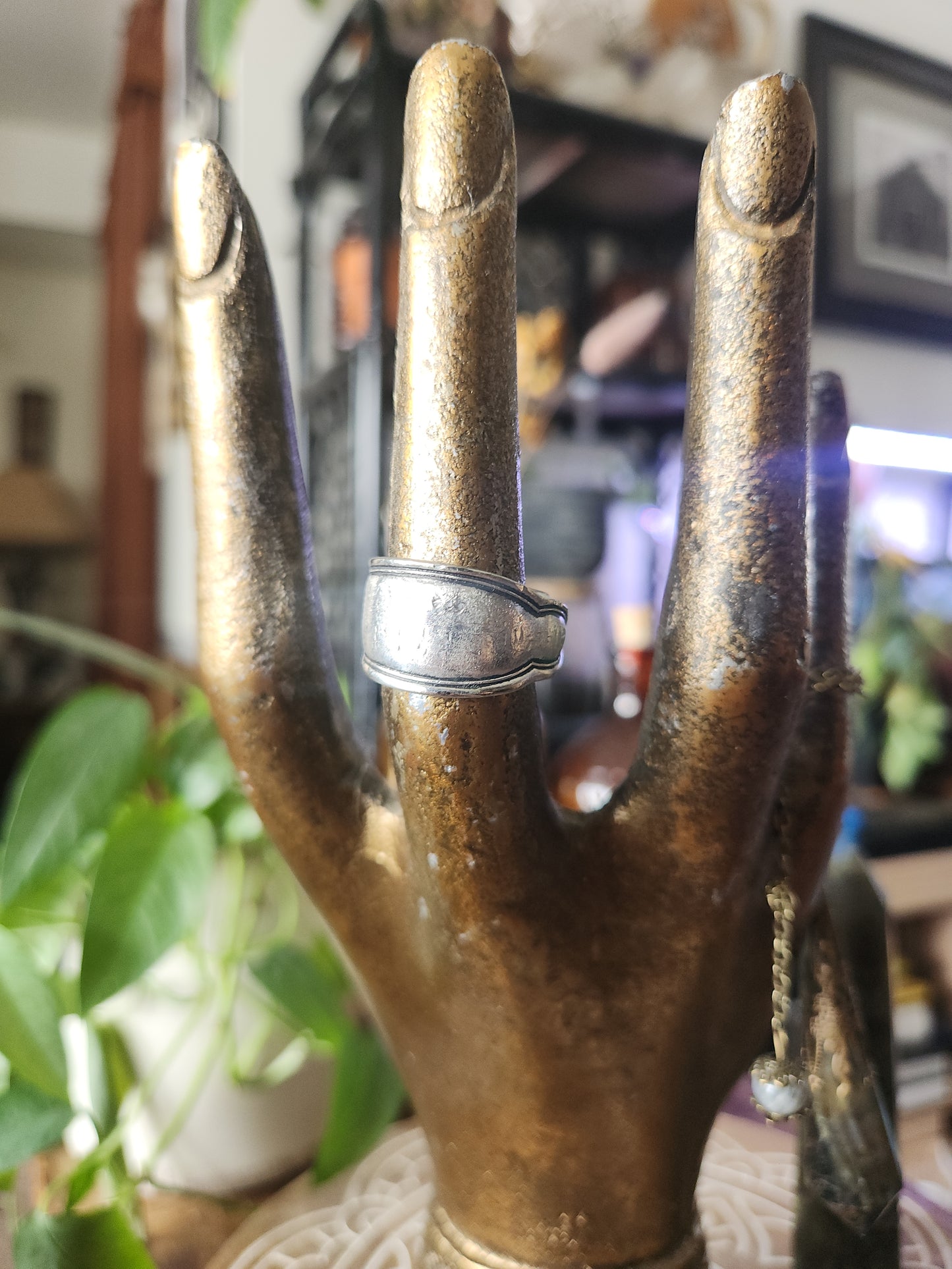 Silver Plated Spoon Ring Band • Upcycled Spoon Ring • Vintage Silver Spoon Ring •Unisex Gifts • size 6.5
