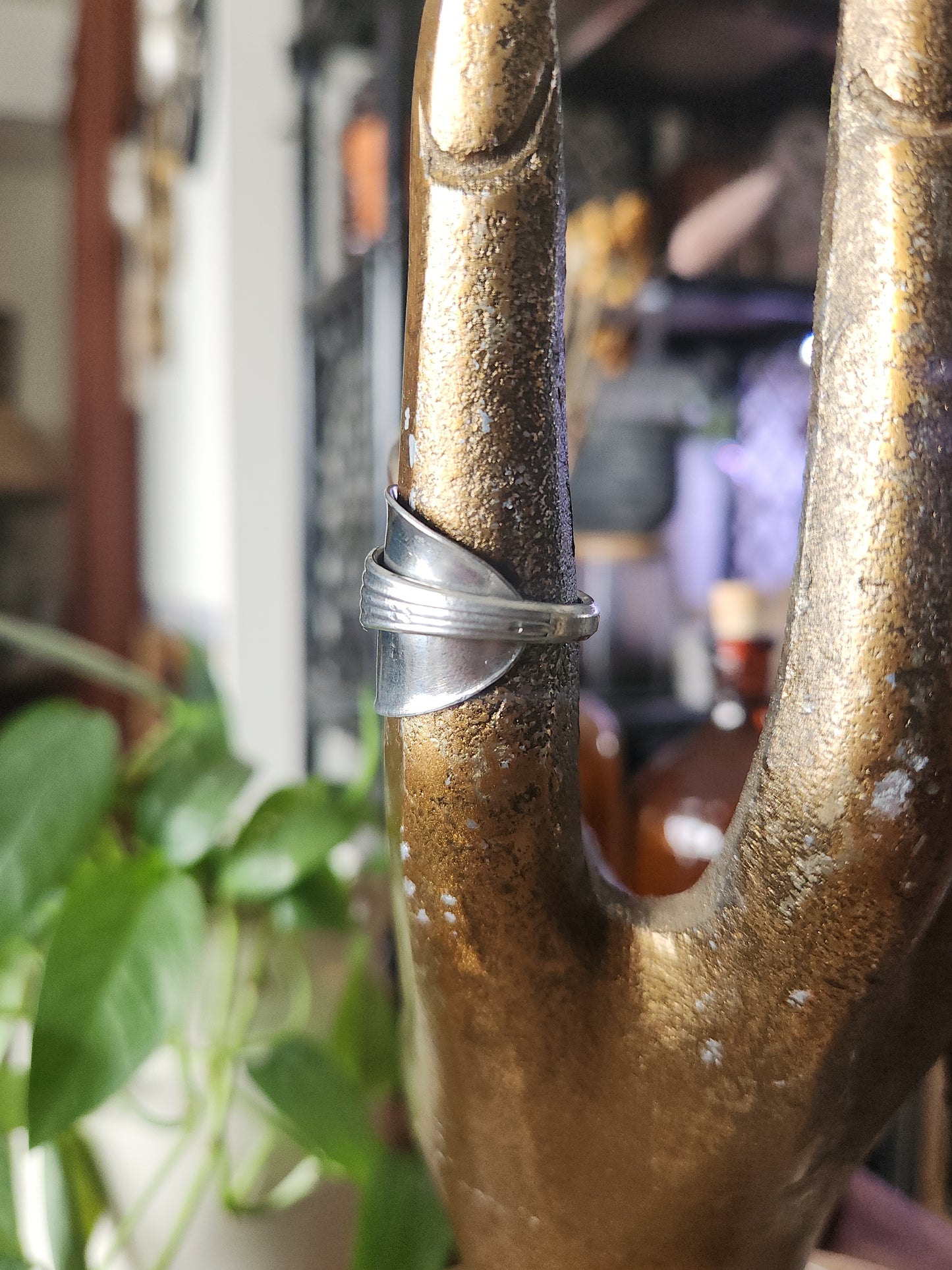 Silver Plated Thumb Shield • Upcycled Spoon Ring • Vintage Silver Spoon Ring •Unisex Gifts • size 7