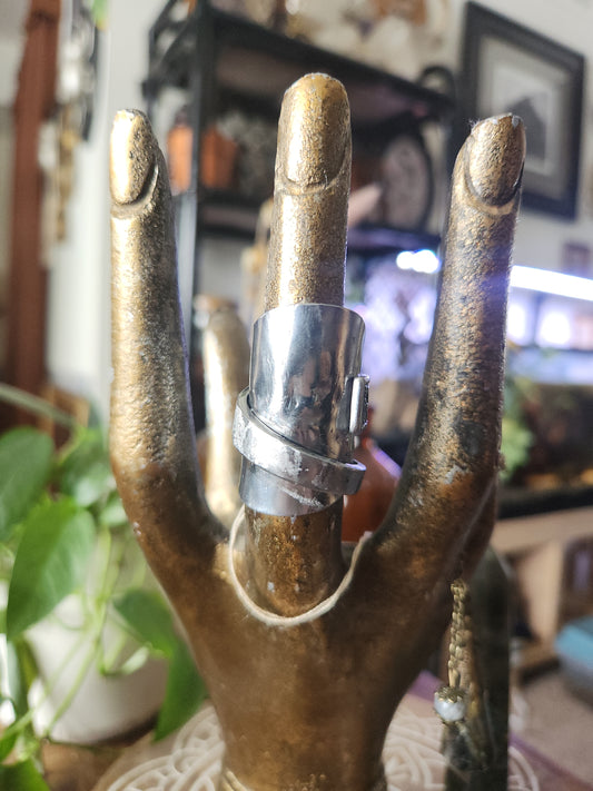 Stainless Steel Thumb Shield • Upcycled Spoon Ring • Hypoallergenic Ring • Unisex Gift Handcrafted Spoon Ring • size 8