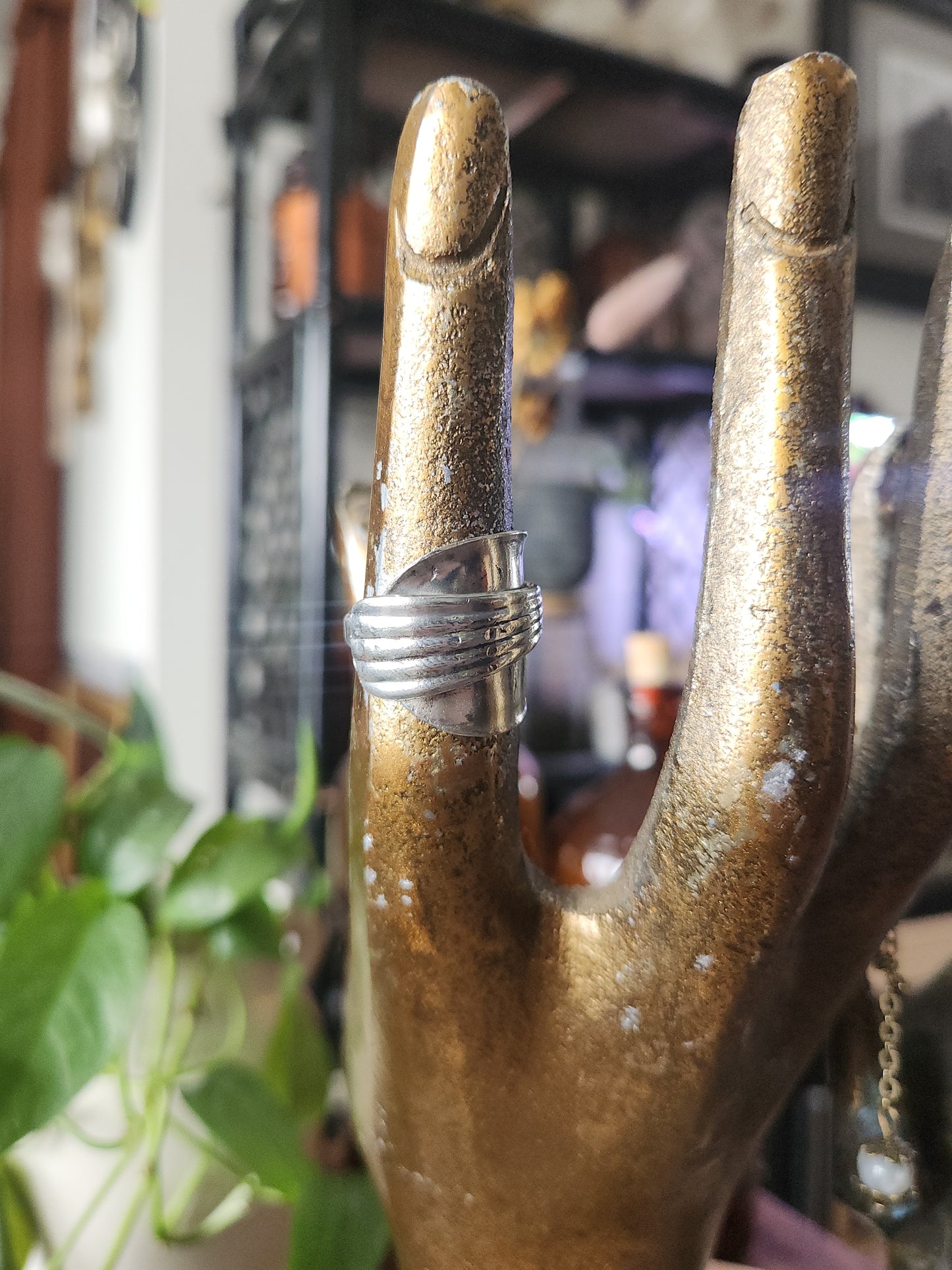 Silver Plated Thumb Shield • Upcycled Spoon Ring • Vintage Silver Spoon Ring •Unisex Gifts • size 7