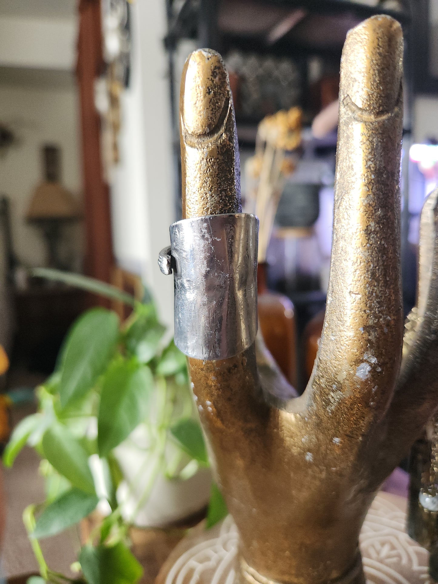 Silver Plated Spoon Ring Shield• Upcycled Spoon Ring • Vintage Silver Spoon Ring •Unisex Gifts • size 7
