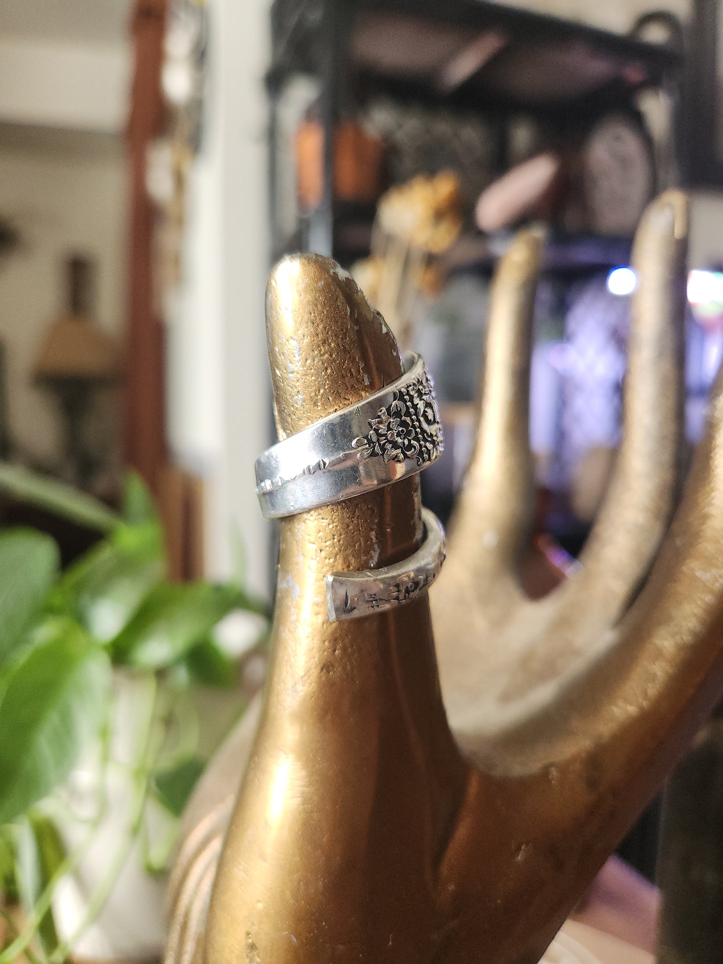 Silver Plated Spoon Ring• Upcycled Spoon Ring • Vintage Silver Spoon Ring •Unisex Gifts • size 9