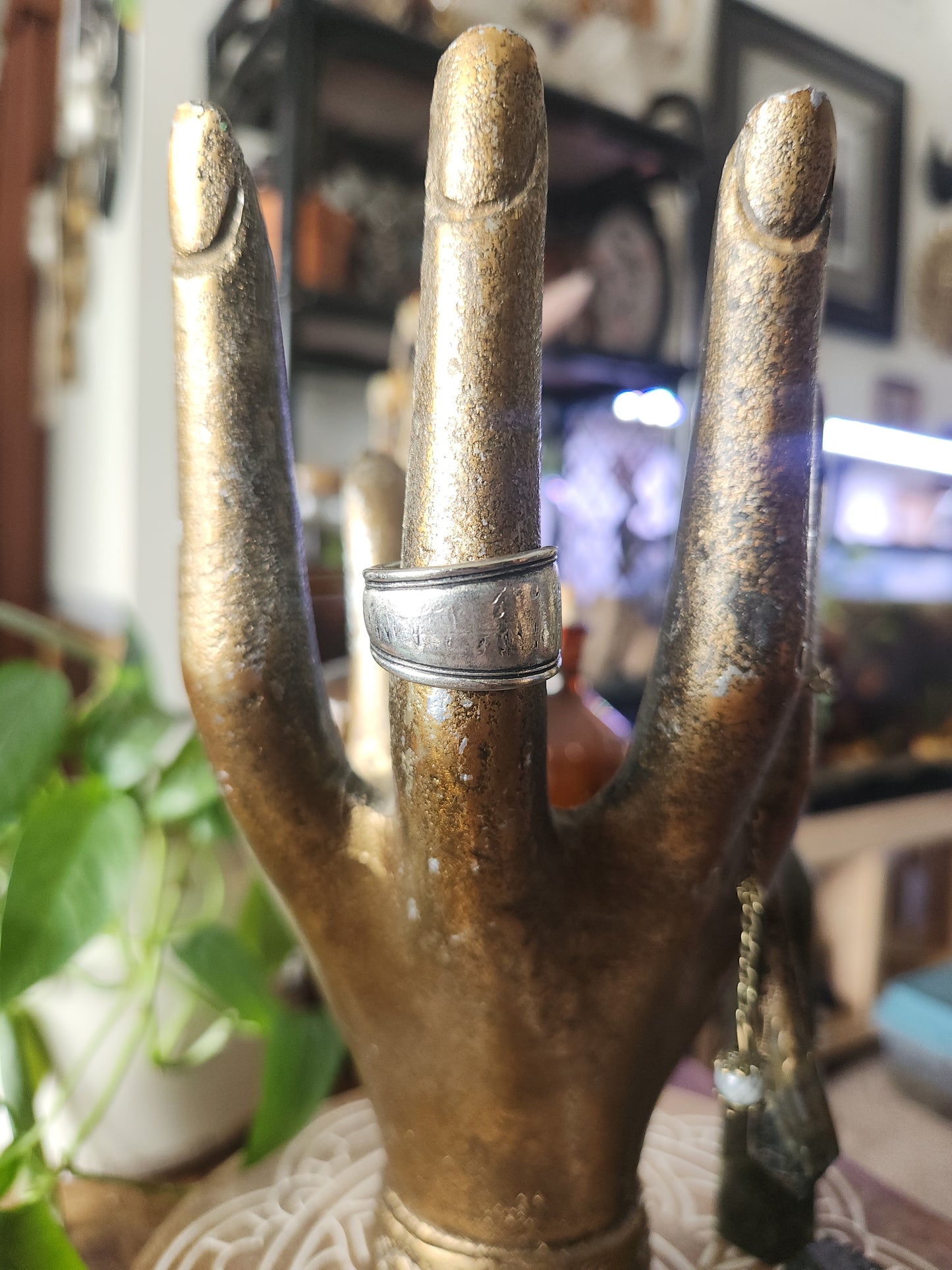 Silver Plated Spoon Ring Band • Upcycled Spoon Ring • Vintage Silver Spoon Ring •Unisex Gifts • size 6.5