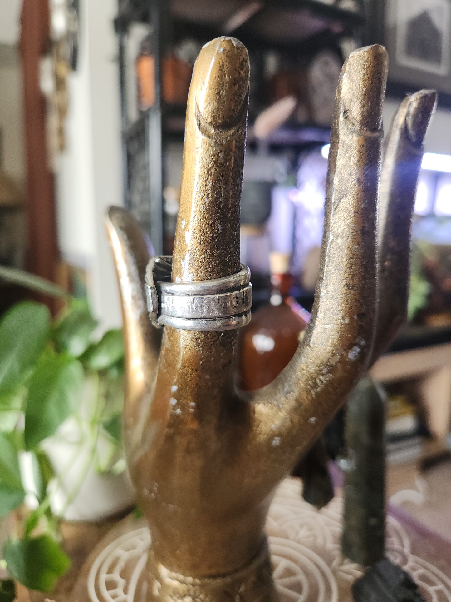 Silver Plated Spoon Ring Band • Upcycled Spoon Ring • Vintage Silver Spoon Ring •Unisex Gifts • size 7