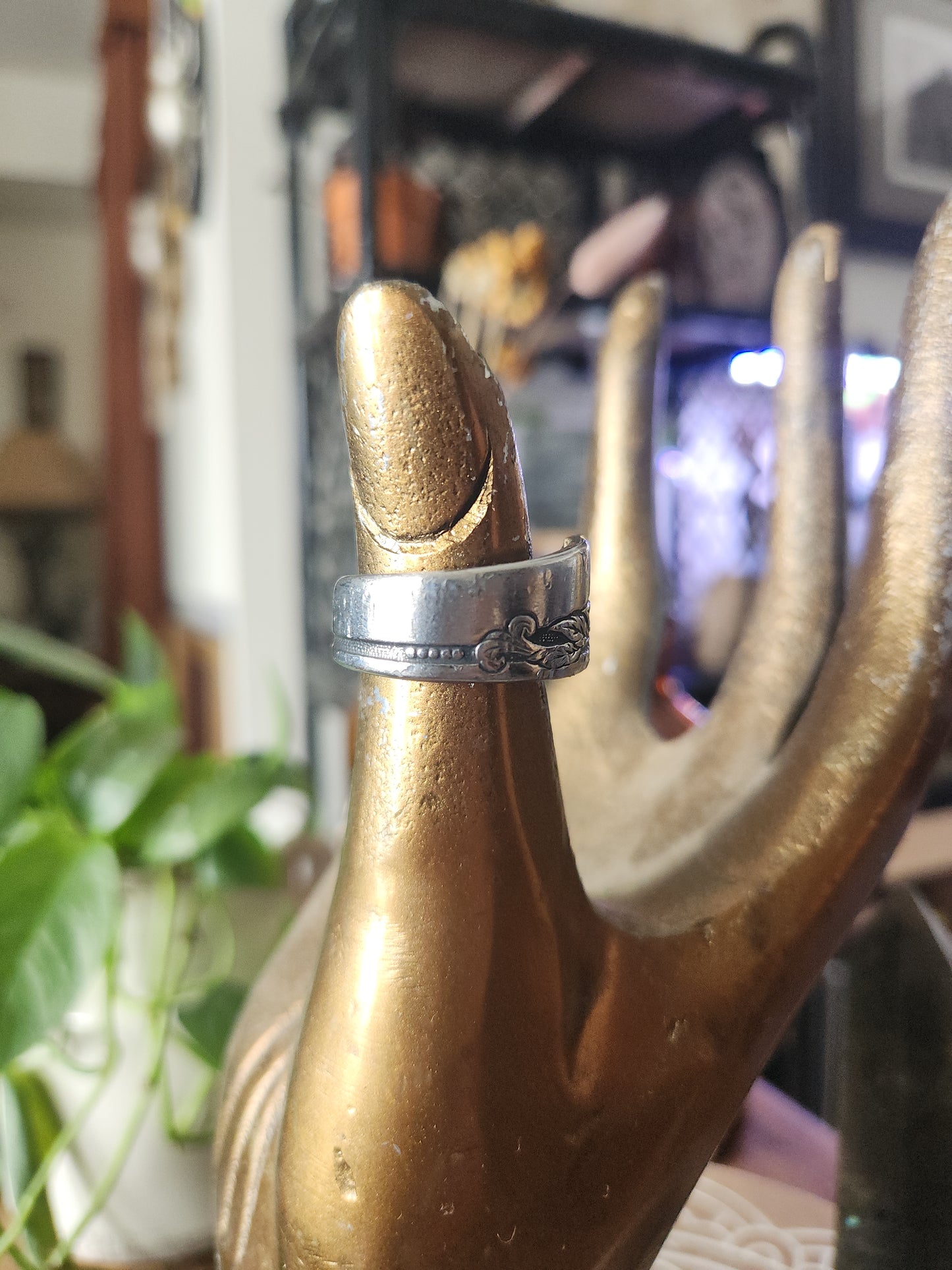 Silver Plated Spoon Ring Band • Upcycled Spoon Ring • Vintage Silver Spoon Ring •Unisex Gifts • size 10
