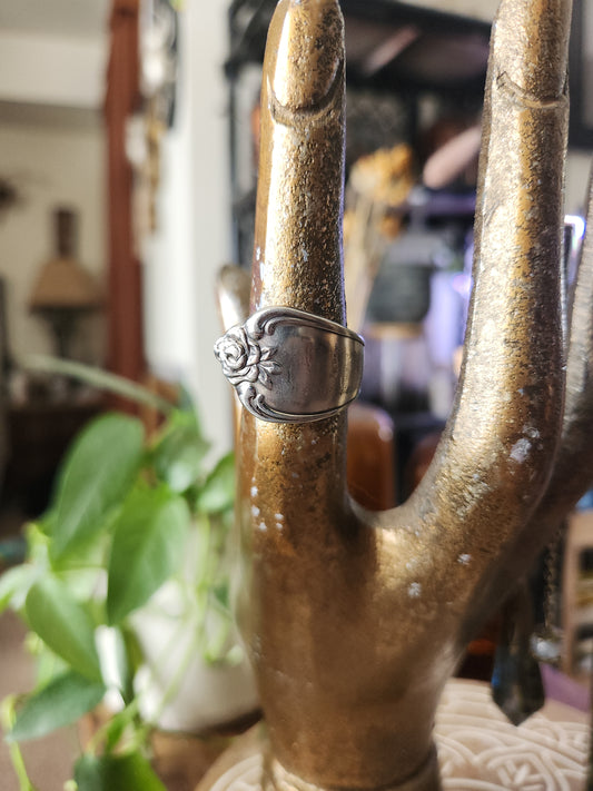 Stainless Steel Spoon Ring Band • Upcycled Spoon Ring • Hypoallergenic Ring • Unisex Gift Handcrafted Spoon Ring • size 8