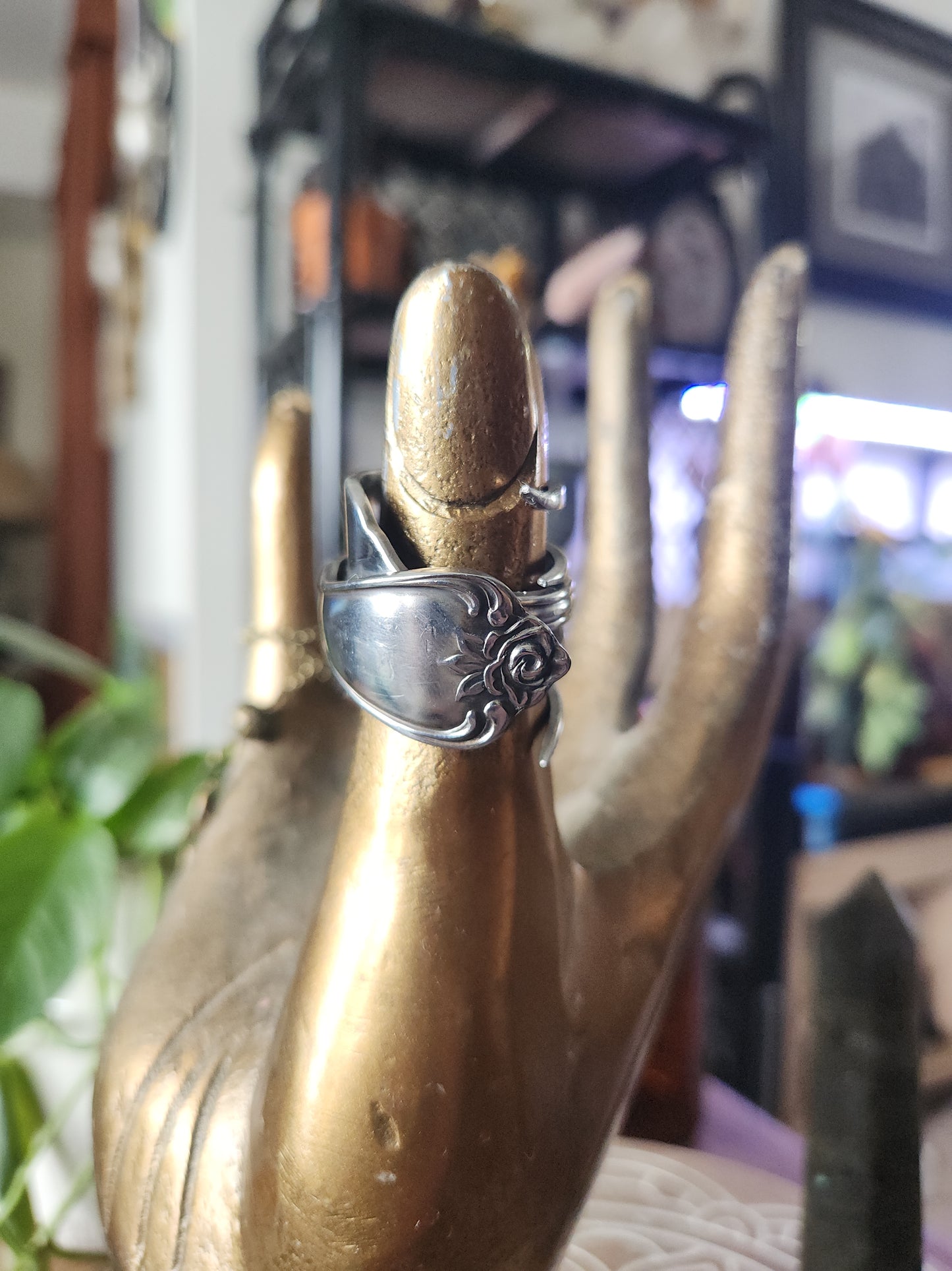 Stainless Steel Fork Shield Ring • Upcycled Spoon Ring • Hypoallergenic Ring • Unisex Gift Handcrafted Spoon Ring • size 10.5
