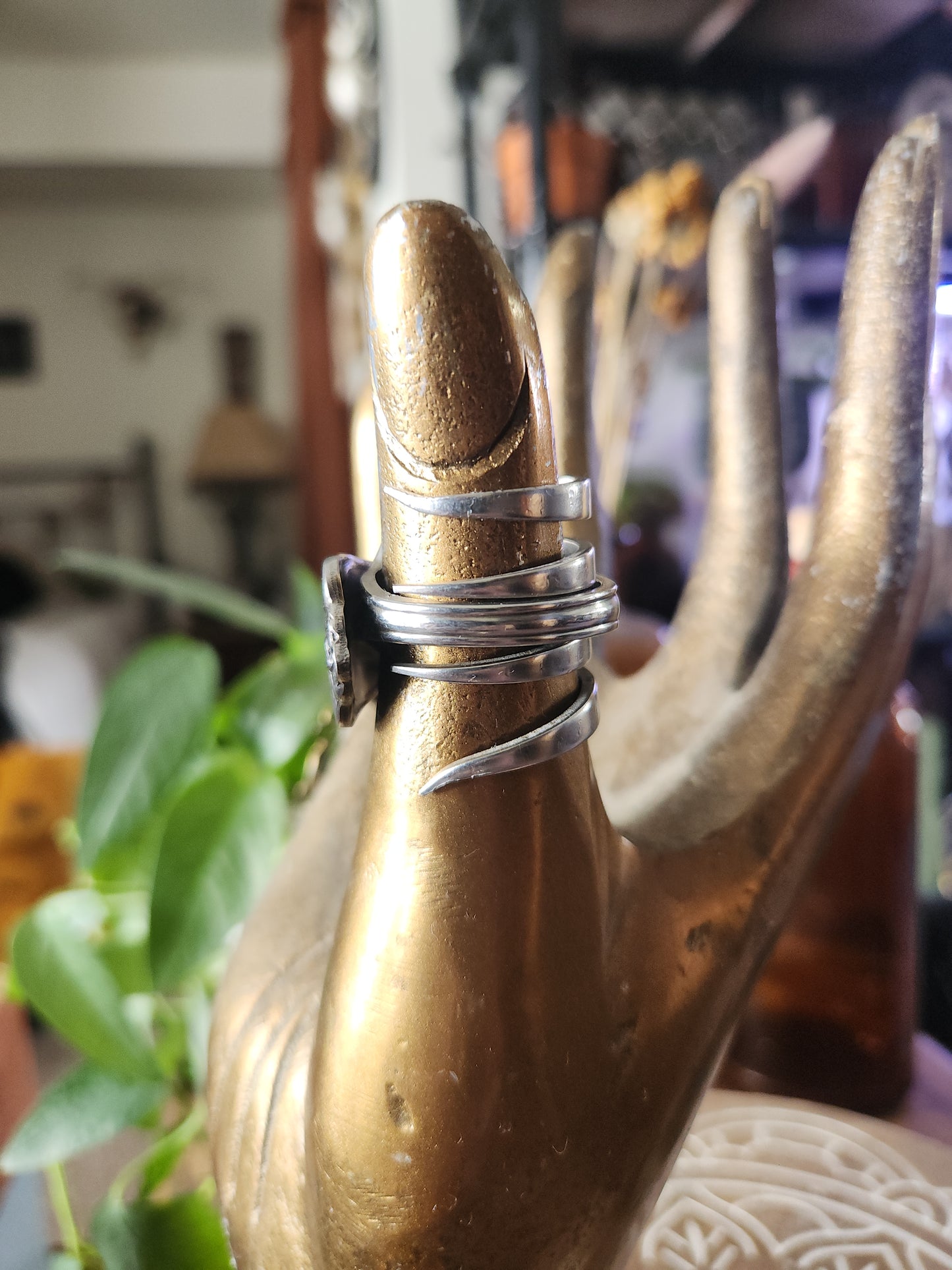 Stainless Steel Fork Shield Ring • Upcycled Spoon Ring • Hypoallergenic Ring • Unisex Gift Handcrafted Spoon Ring • size 10.5