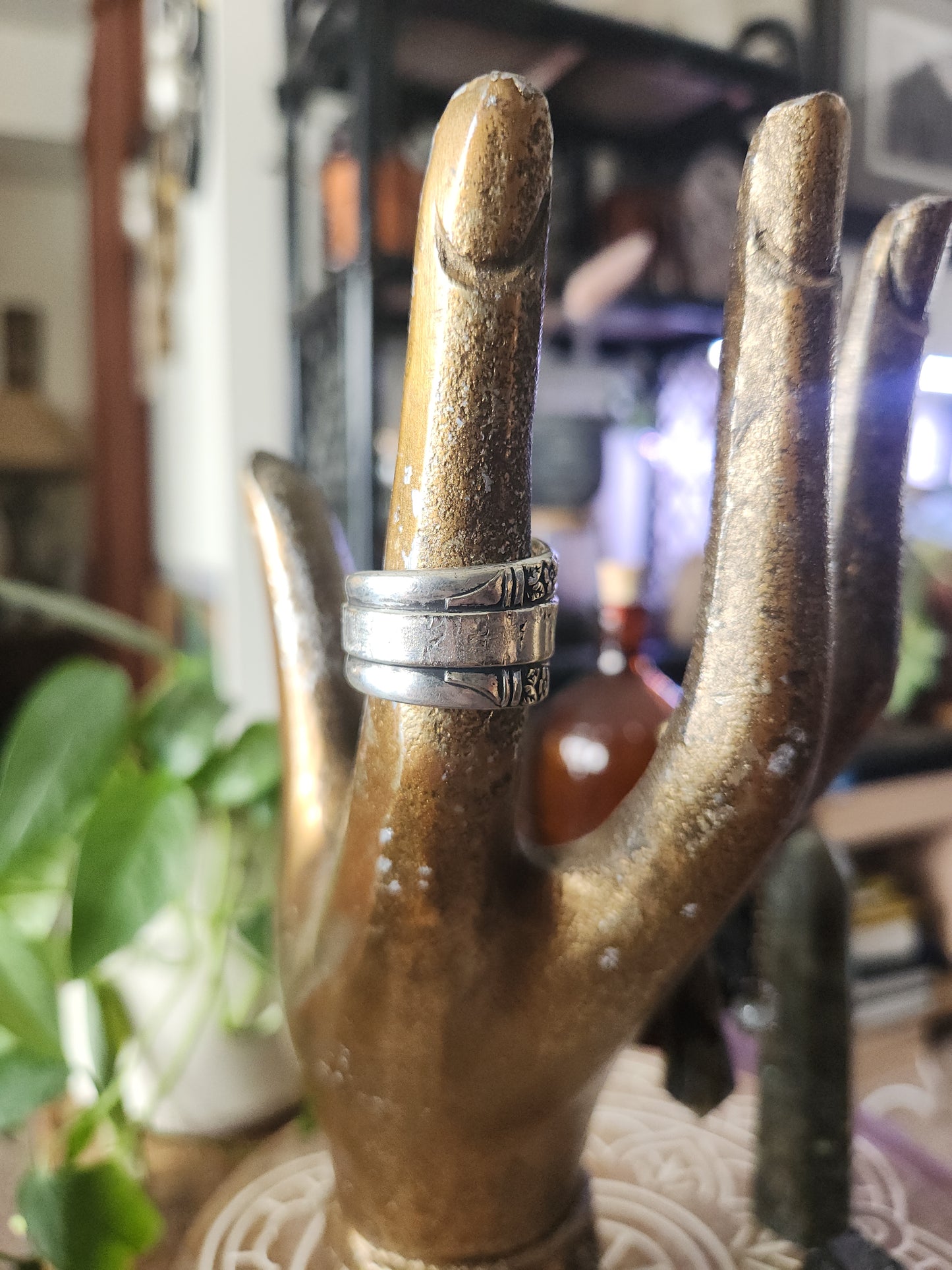 Silver Plated Spoon Ring Band • Upcycled Spoon Ring • Vintage Silver Spoon Ring •Unisex Gifts • size 7