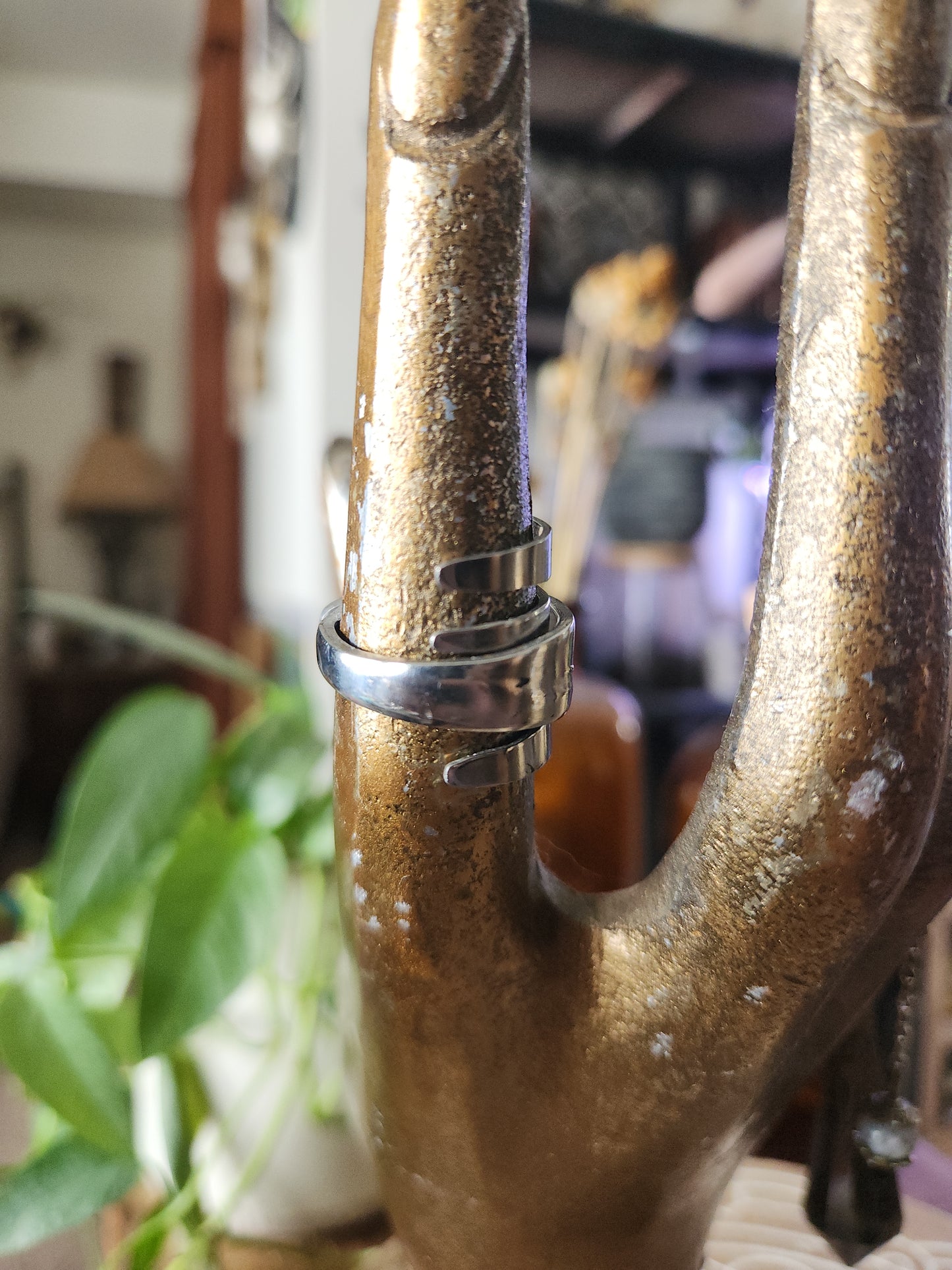 Stainless Steel Fork Shield • Upcycled Spoon Ring • Hypoallergenic Ring • Unisex Gift Handcrafted Spoon Ring • size 7.5